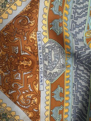 Pañuelo Hermes Azul y Dorado