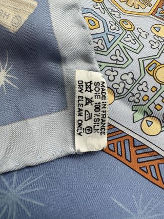 Pañuelo Hermes Azul y Dorado