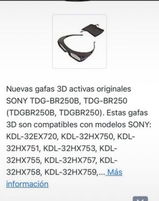 Gafas 3D Sony TDG-BR250B