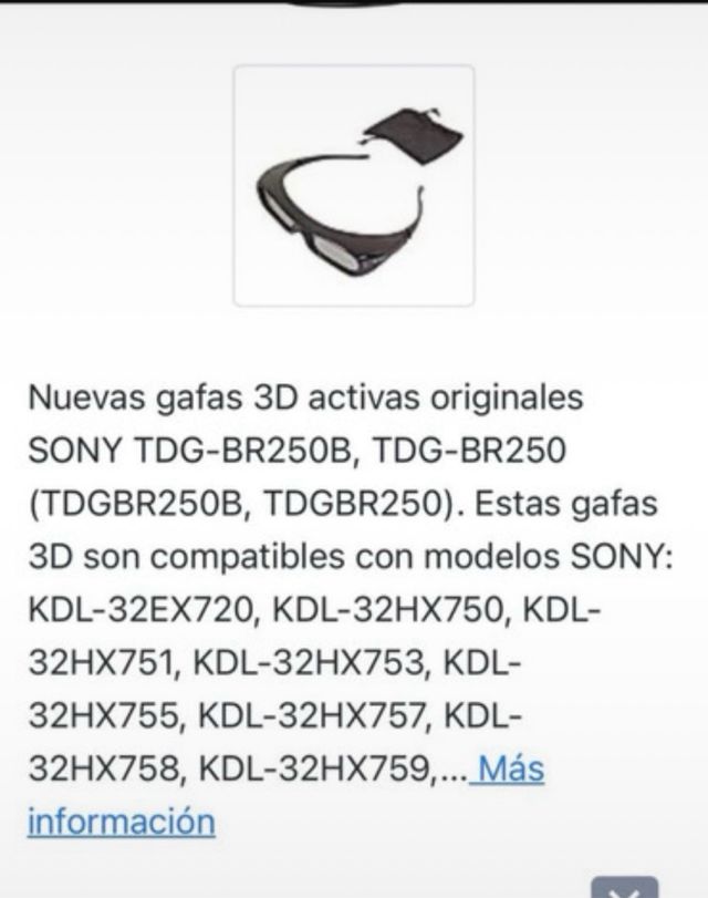 Gafas 3D Sony TDG-BR250B