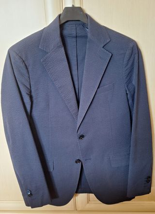 Giacca uomo cotone blu sfoderata tg 46