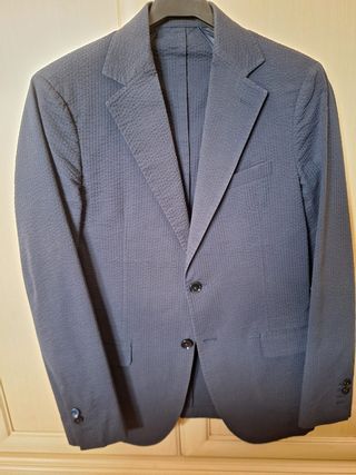 Giacca uomo cotone blu sfoderata tg 46