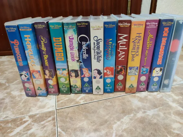 Lote 12 VHS Disney Clásicos (Inglés)