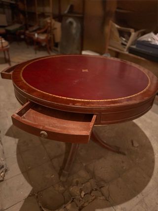 Mesa de juego antigua caoba S.XIX más 6 sillas