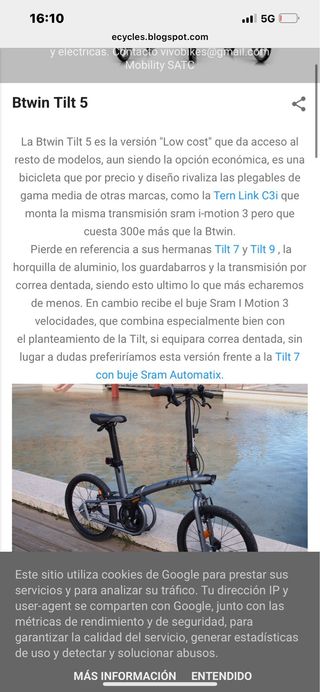 Bicicleta Plegable Gris