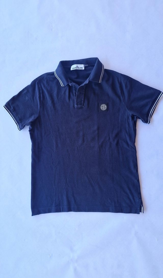 Polo Stone Island L Slim-Fit Blu