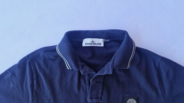 Polo Stone Island L Slim-Fit Blu