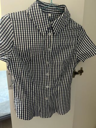 Camisa cuadros azul y blanco Talla S