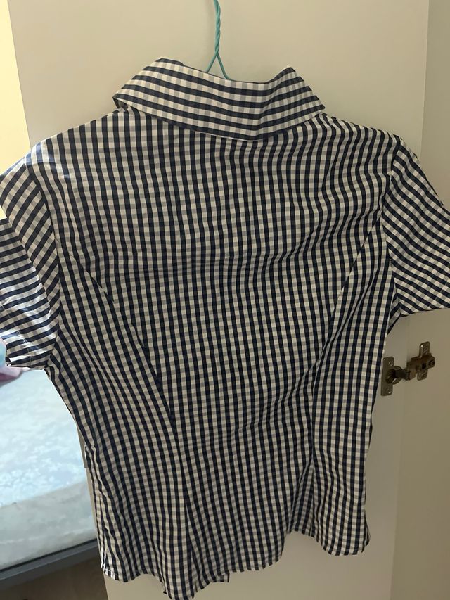 Camisa cuadros azul y blanco Talla S