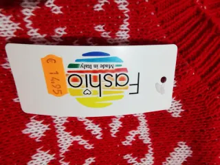 Vestido Navideño Punto Reindeer Corazones y Renos.