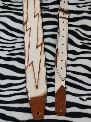 Correa Rayo envejecido 100% cuero guitarra o bajo