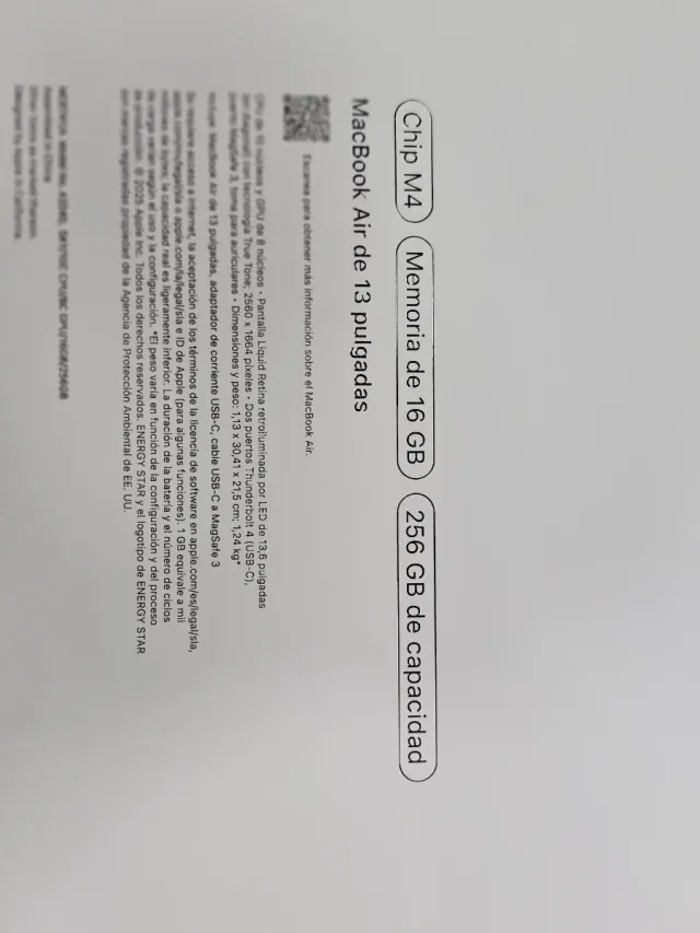 MacBook Air M4 2025 Plata Nuevo (Tienda)