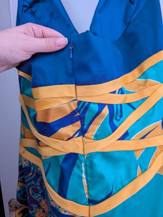 Vestido largo fiesta con fular