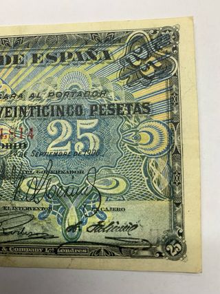 Billete 25 Pesetas Banco de España 1906