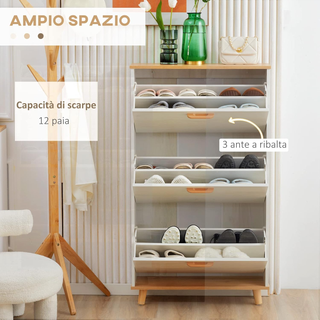 Mobile Scarpiera Salvaspazio in Truciolato con 3 C