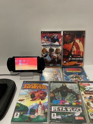 PSP 2004 Negra + 7 Juegos + Funda + Cargador