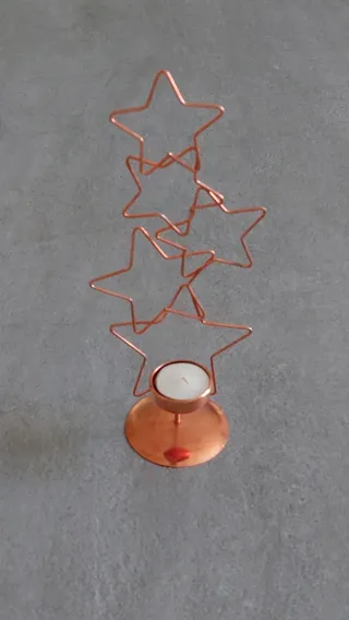 Portacandele rame stelle natalizio