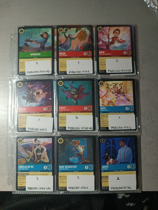 Cartas Lorcana Primera, Segunda Edición