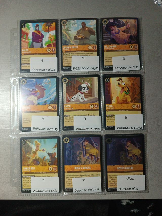 Cartas Lorcana Primera, Segunda Edición