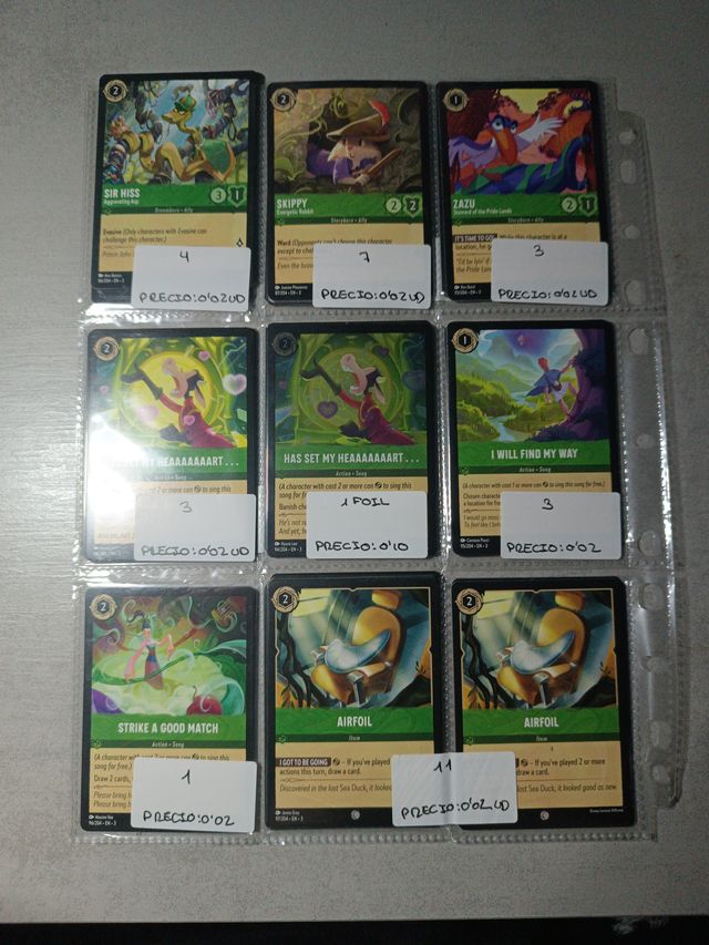 Cartas Lorcana Primera, Segunda Edición