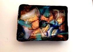 2 Ceniceros Cristal Esmaltado Años 70