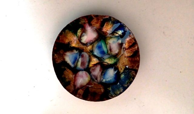 2 Ceniceros Cristal Esmaltado Años 70