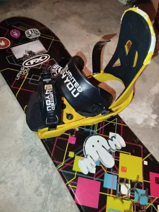 Tabla Snowboard con Fijaciones