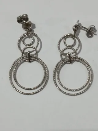 Brincos Prata 925 Portuguesa Zircónias Com 4.5 cm