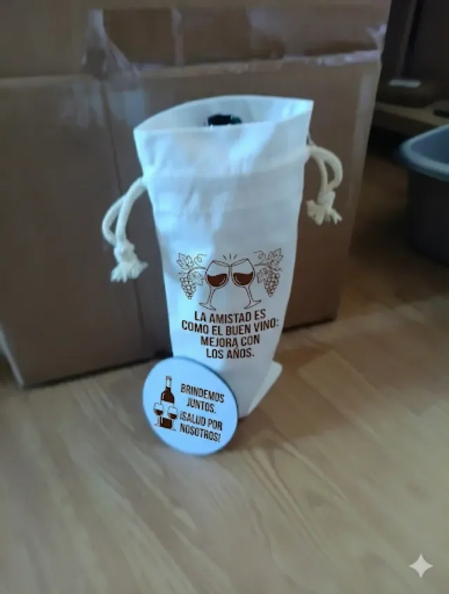 Pack personalizado Bolsa vino y 2 posavasos