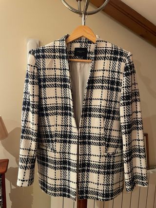 Chaqueta mujer cuadros Cortefiel a estrenar