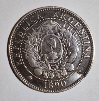 Argentina, Dos centavos in bronzo 1890. Cond.BB.