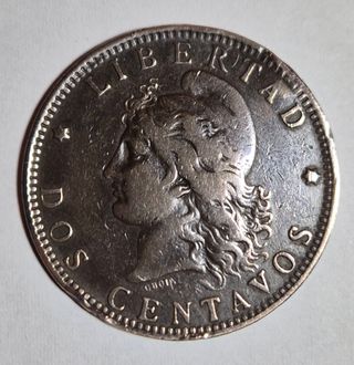 Argentina, Dos centavos in bronzo 1890. Cond.BB.