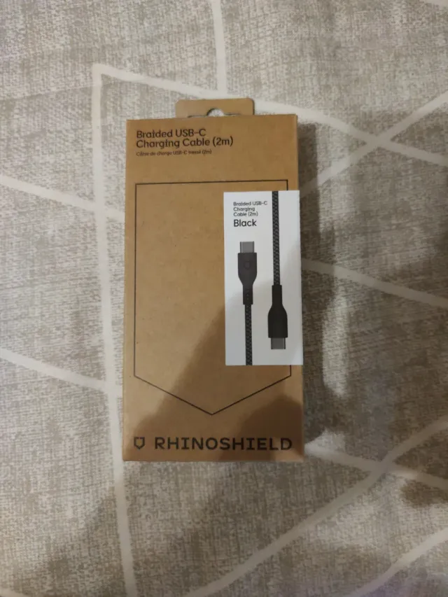 Cable Carga USB-C Trenzado Negro 2m