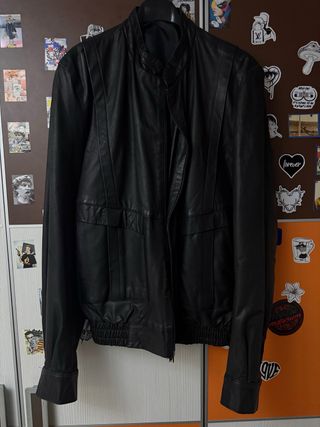Cazadora Piel Negra Talla 50