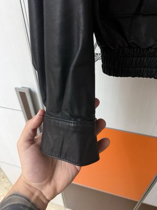 Cazadora Piel Negra Talla 50