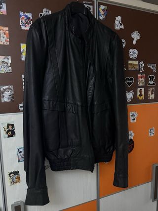 Cazadora Piel Negra Talla 50