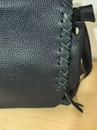 Borsa vera pelle blu