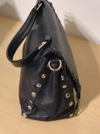 Borsa vera pelle blu