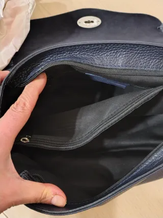 Borsa vera pelle blu