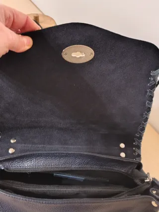 Borsa vera pelle blu