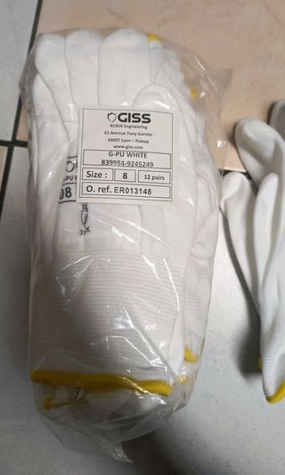 12 paia guanti manipolazione GISS bianchi