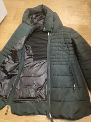 Abrigo Plumas Mujer Verde