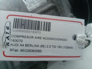 COMPRESOR AIRE ACONDICIONADO AUDI A4 BERLINA (8E)