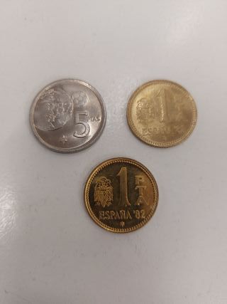 3 Monete Pesetas commemorative Espana 1982