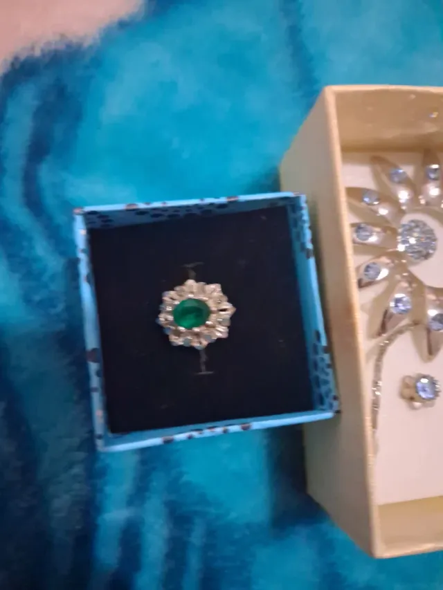 Conjunto de Joyas con Anillo Verde