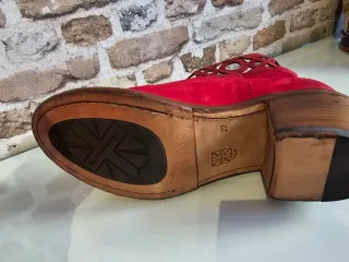 Botines Cowboy T. 37 Pantanetti Rojos Piel