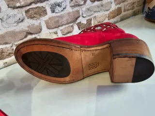 Botines Cowboy T. 37 Pantanetti Rojos Piel