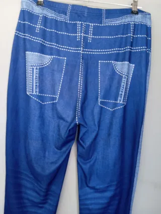 Leggings efecto vaquero con cordones