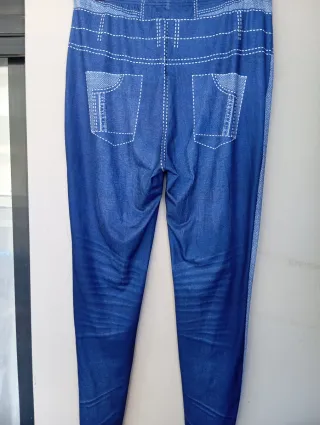 Leggings efecto vaquero con cordones