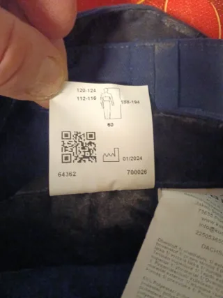 Pantalones de trabajo azul y verde